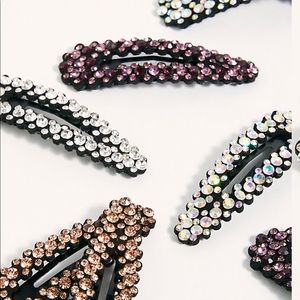 FREE PEOPLE oversized rhinestone barrettes